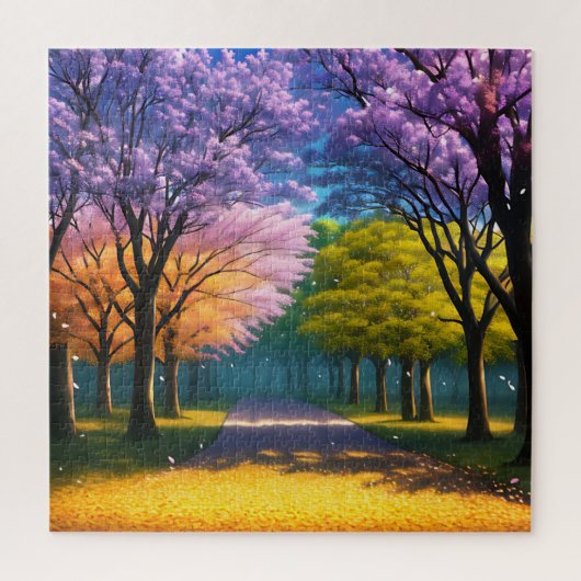 Jacaranda Bomen Betoverend, puzzel (Verticaal)
