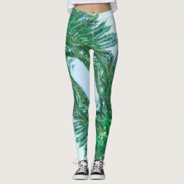 Jacaranda Boom Bladeren Groene Kleuren Leggings