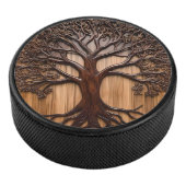 Jacaranda boom houtsnijwerk, hockey puck (3/4)