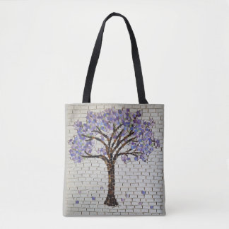 Jacaranda-boom van de mozaïek van het leven tote bag