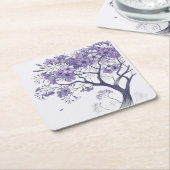 Jacaranda en flor kartonnen onderzetters (Schuin)