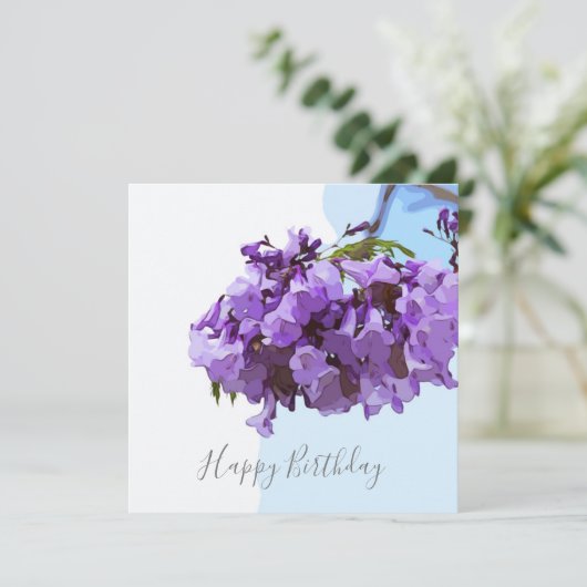 Jacaranda Flowers op blauwe achtergrond (Staand voorkant)