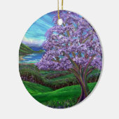 Jacaranda landinwaarts keramisch ornament (Links)