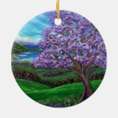 Jacaranda landinwaarts keramisch ornament (Achterkant)