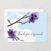 Jacaranda paarse bloem aan de boom Dank je wel kaa Briefkaart (Voorkant / Achterkant)