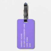 Jacaranda paarse kleur naam bagagelabel (Achterkant verticaal)