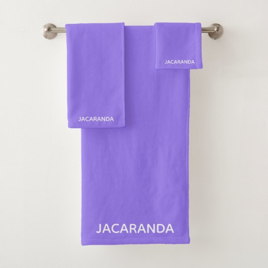 Jacaranda paarse kleurnaam bad handdoek (Insitu)