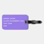 Jacaranda paarse kleurnaam bagagelabel (Achterkant horizontaal)