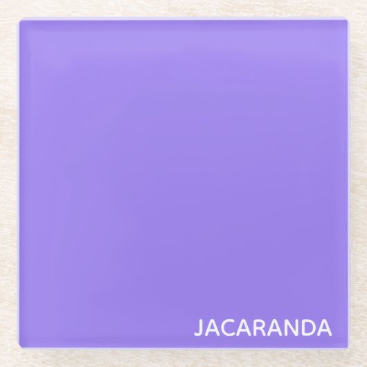 Jacaranda paarse kleurnaam glazen onderzetter (Voorkant)