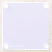 Jacaranda paarse kleurnaam glazen onderzetter (Achterkant)