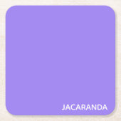 Jacaranda paarse kleurnaam kartonnen onderzetters (Voorkant)