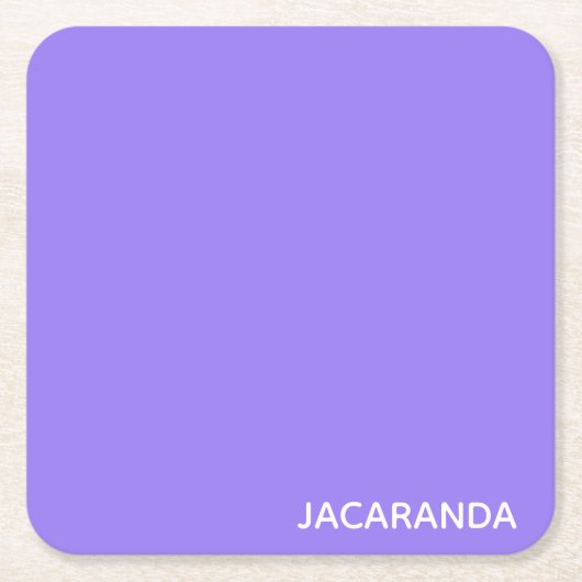 Jacaranda paarse kleurnaam kartonnen onderzetters (Voorkant)