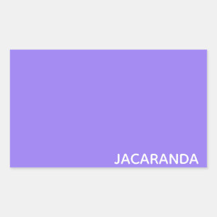 Jacaranda paarse kleurnaam rechthoekige sticker