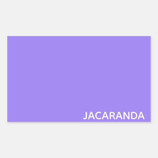 Jacaranda paarse kleurnaam rechthoekige sticker (Voorkant)