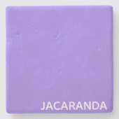 Jacaranda paarse kleurnaam stenen onderzetter (Voorkant)