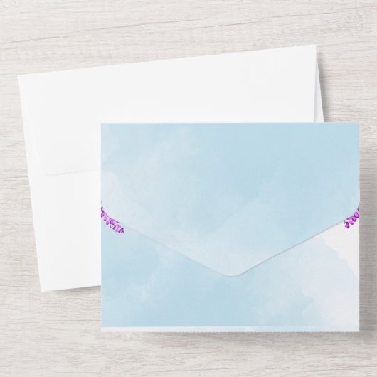 Jacaranda Sky Blue All in One Wedding Uitnodigen All In One Uitnodiging (Achterkant)