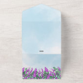 Jacaranda Sky Blue All in One Wedding Uitnodigen Uitnodiging (Buitenkant)