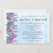 Jacaranda Sky Blue Katholieke bruiloft uitnodiging (Voorkant)