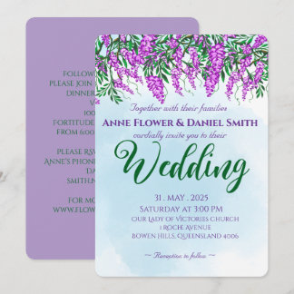 Jacaranda Sky Blue Wedding Kaart