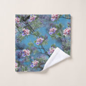 Jacaranda Spring Blooms herhalen patronen Bad Handdoek (Wasdoekje)