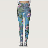Jacaranda Spring Blooms herhalen patronen Leggings (Voorkant)