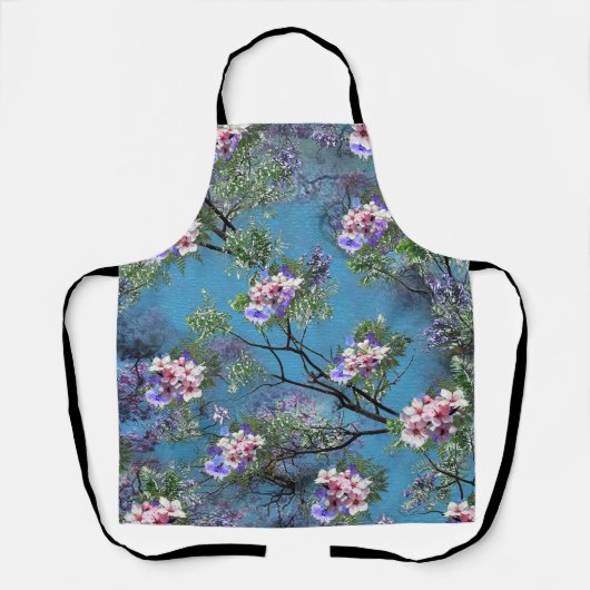 Jacaranda Spring Blooms herhalen patronen Schort (Voorkant)