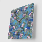 Jacaranda Spring Blooms herhalen patronen Vierkante Klok (Hoek)