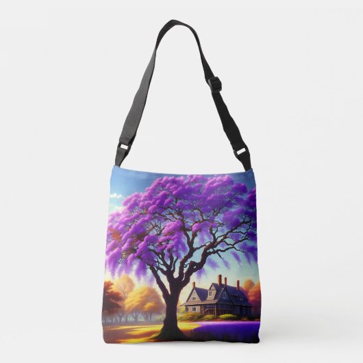 Jacaranda Tree Boerderij House, Crossbody Bag Crossbody Tas (Achterkant)