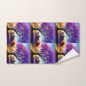 Jacaranda Tree Boerderij House, Hand Towel Handdoek (Handdoek)