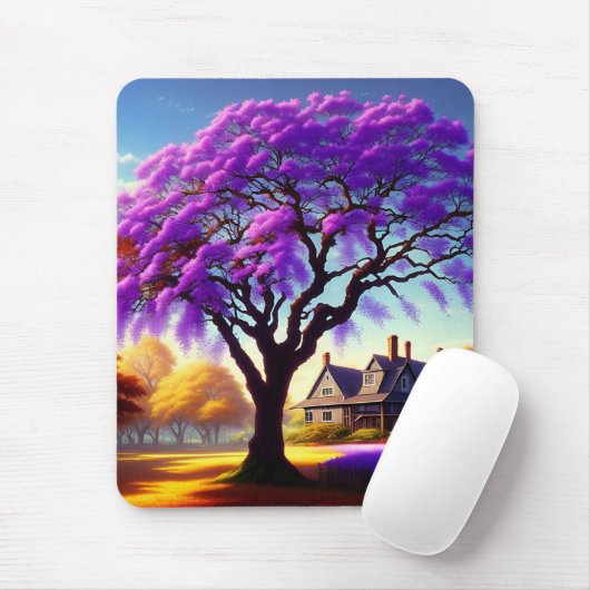 Jacaranda Tree Boerderij House, Mousepad Muismat (Met muis)