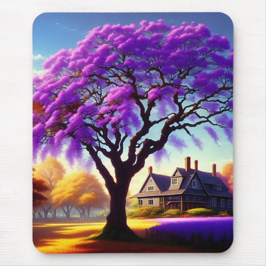 Jacaranda Tree Boerderij House, Mousepad Muismat (Voorkant)