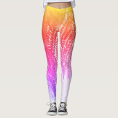 Jacaranda Tree laat Leggings van regenboogkleuren (Voorkant)