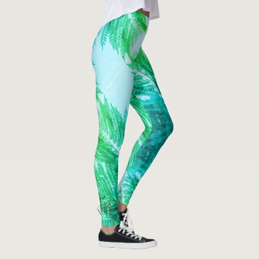 Jacaranda Tree laat Leggings voor groene kleuren o (Rechts)
