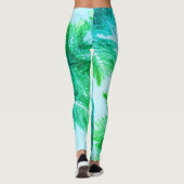 Jacaranda Tree laat Leggings voor groene kleuren o (Achterkant)