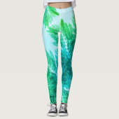 Jacaranda Tree laat Leggings voor groene kleuren o (Voorkant)