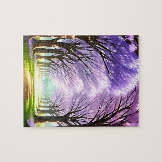 Jacaranda Tree Lane Oil Art, puzzel (Horizontaal)