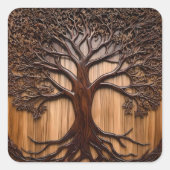 Jacaranda Tree: Natuur kunstenaarschap in hout, Vierkante Sticker (Voorkant)