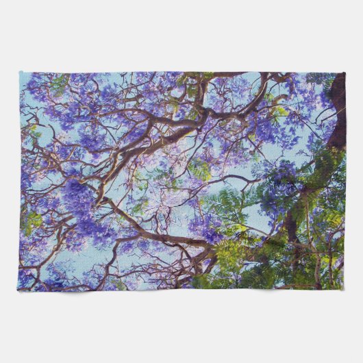 Jacaranda Tree Oil Paint, Dish Towel Theedoek (Horizontaal)