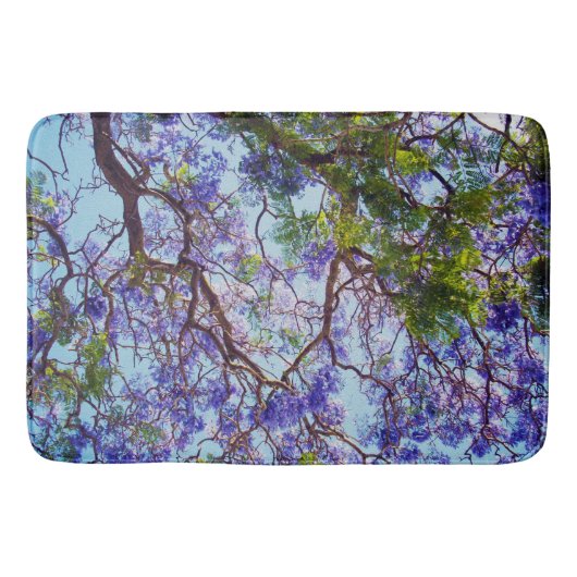 Jacaranda Tree Oil Paint, Memory Foam Bathmat Badmat (Voorkant)
