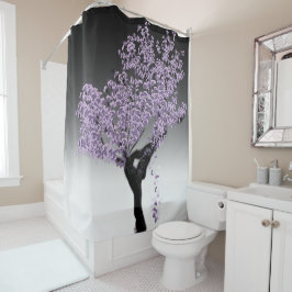 Jacaranda Tree Print Douchegordijn