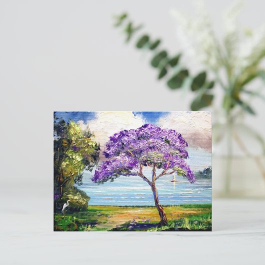 Jacaranda Tree Tropical Art Briefkaart (Staand voorkant)