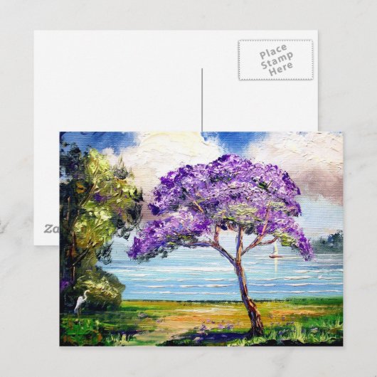 Jacaranda Tree Tropical Art Briefkaart (Voorkant / Achterkant)