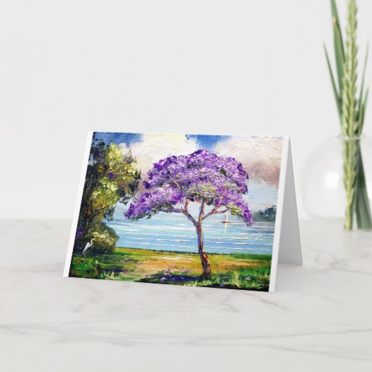 Jacaranda Tree Tropical Art Kaart (Voorkant)