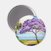 Jacaranda Tree Tropical Art Magneet (Voorkant / Achterkant)