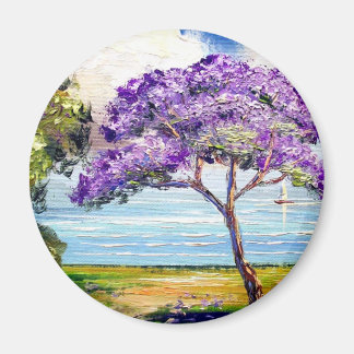 Jacaranda Tree Tropical Art Magneet