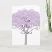 Jacaranda Trouw Uitnodiging | Elegante Paarse (Voorkant)