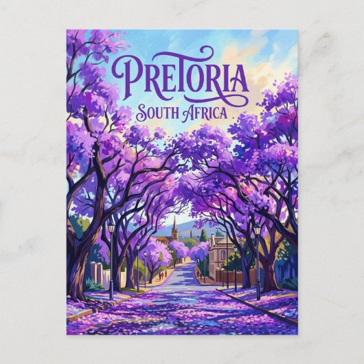 Jacarandabomen van Pretoria Zuid-Afrika Briefkaart (Voorkant)