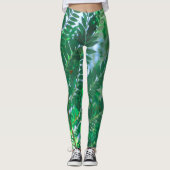 Jacarandaboom Bladeren Groene Kleuren Leggings (Voorkant)