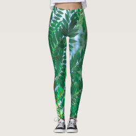 Jacarandaboom Bladeren Groene Kleuren Leggings