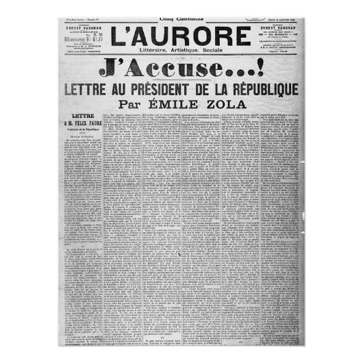 J'accuse Glossy Poster (Voorkant)